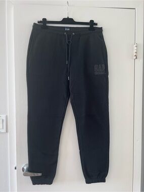 GAP Men's Black Logo Joggers with Drawstring